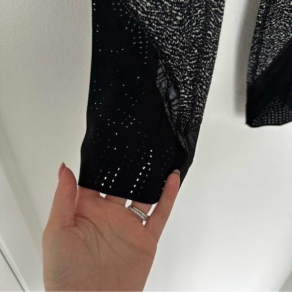 Lululemon Wunder Under Leggings High Rise Laser Cut Jacquard Black White Size 6 - Picture 9 of 12